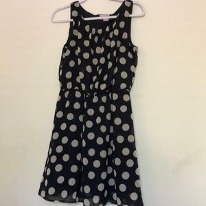 Dark blue dress with cream cicles